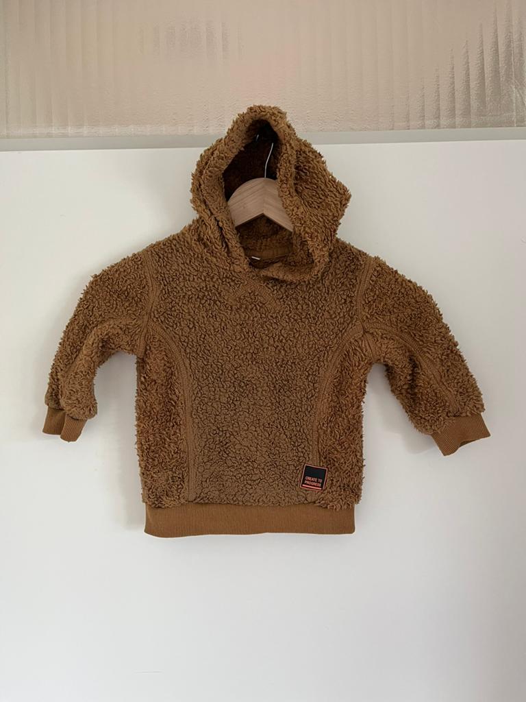 Lichtbruine basic effen teddy trui / hoodie, maat 92 Zeeman, Ophalen of Verzenden, Zo goed als nieuw, Meisje, Trui of Vest