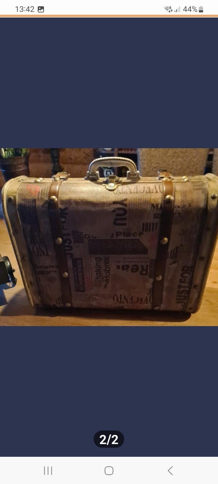 Vintage Koffer met Krantenprint - Decoratief, Sieraden, Tassen en Uiterlijk, Koffers, Ophalen, Overige materialen, Gebruikt, 50 tot 60 cm