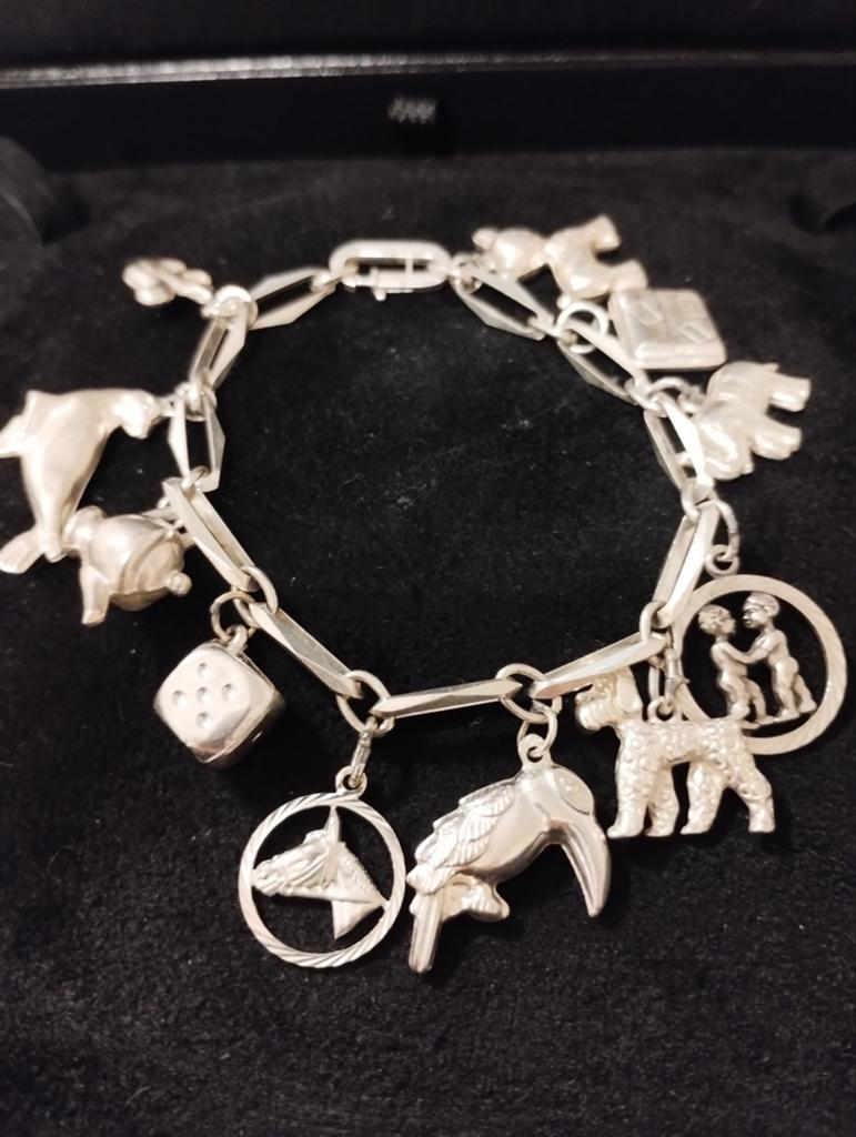 Oud zilveren close forever bedelarmband, Sieraden, Tassen en Uiterlijk, Antieke sieraden, Ophalen of Verzenden, Zilver, Armband