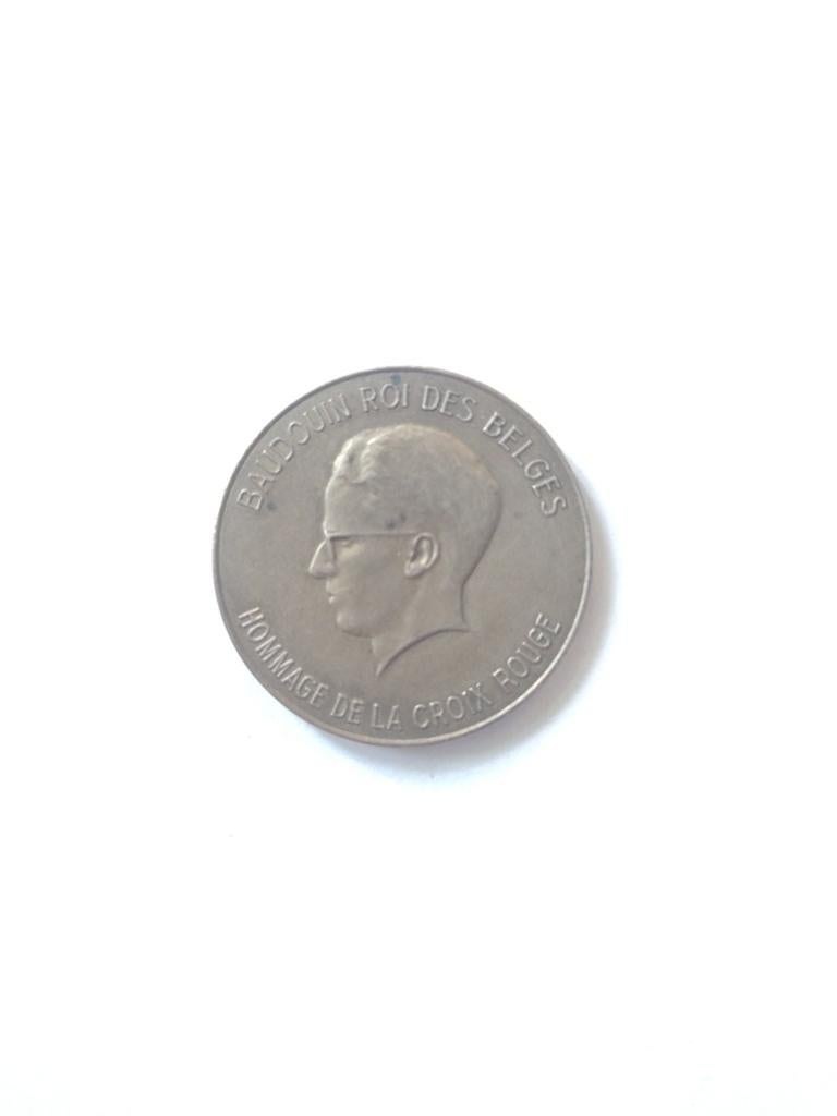 A België rode kruis medaille penning koning Boudewijn, Ophalen of Verzenden, Landmacht, Overige gebieden, Lintje, Medaille of Wings