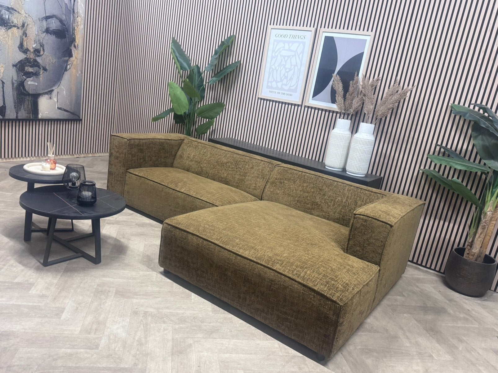 ZGAN | Loods5 Hoekbank Loungebank - Olijf Groen - 279 x 160