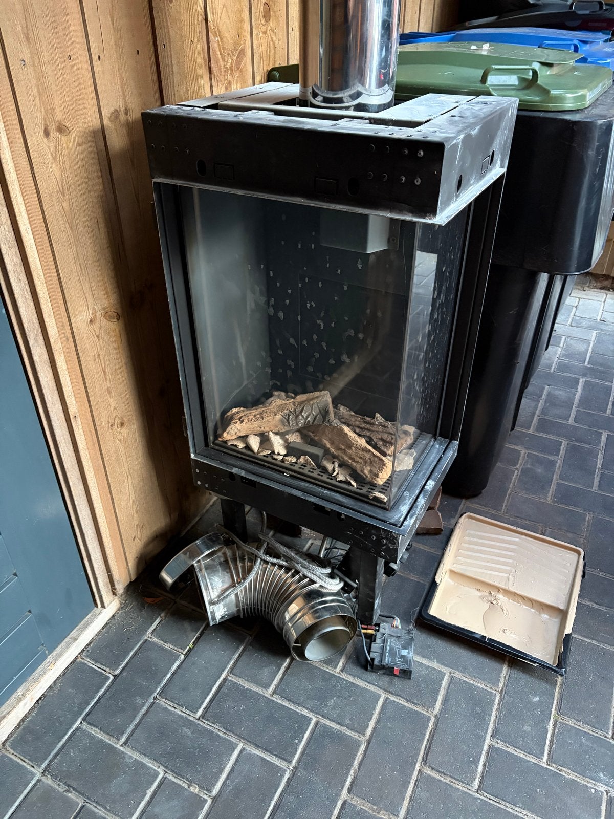 Gebruikte Gashaard met afvoerbuis - Inbouw, Ophalen, Gebruikt, Inbouwhaard, Gashaard
