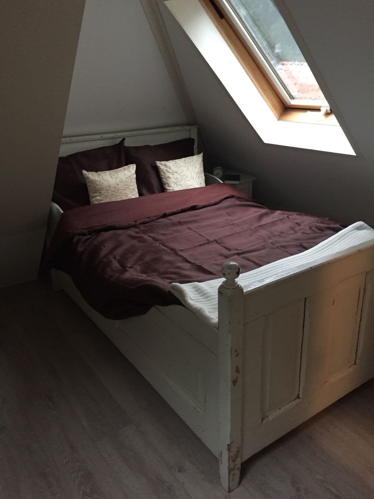 Wit houten bed 120x190 cm inclusief matras, Ophalen, Gebruikt, Wit, 190 cm of minder