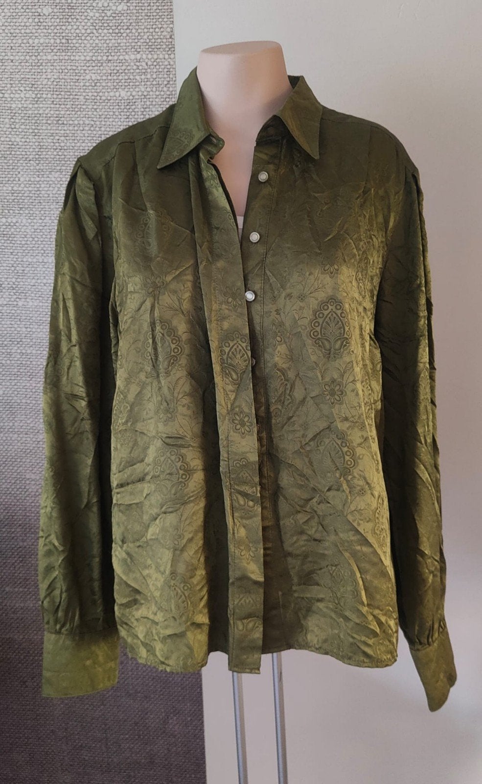 zijden blouse Alpe, Kleding | Dames, Ophalen of Verzenden, Zo goed als nieuw, Maat 42/44 (L), Groen