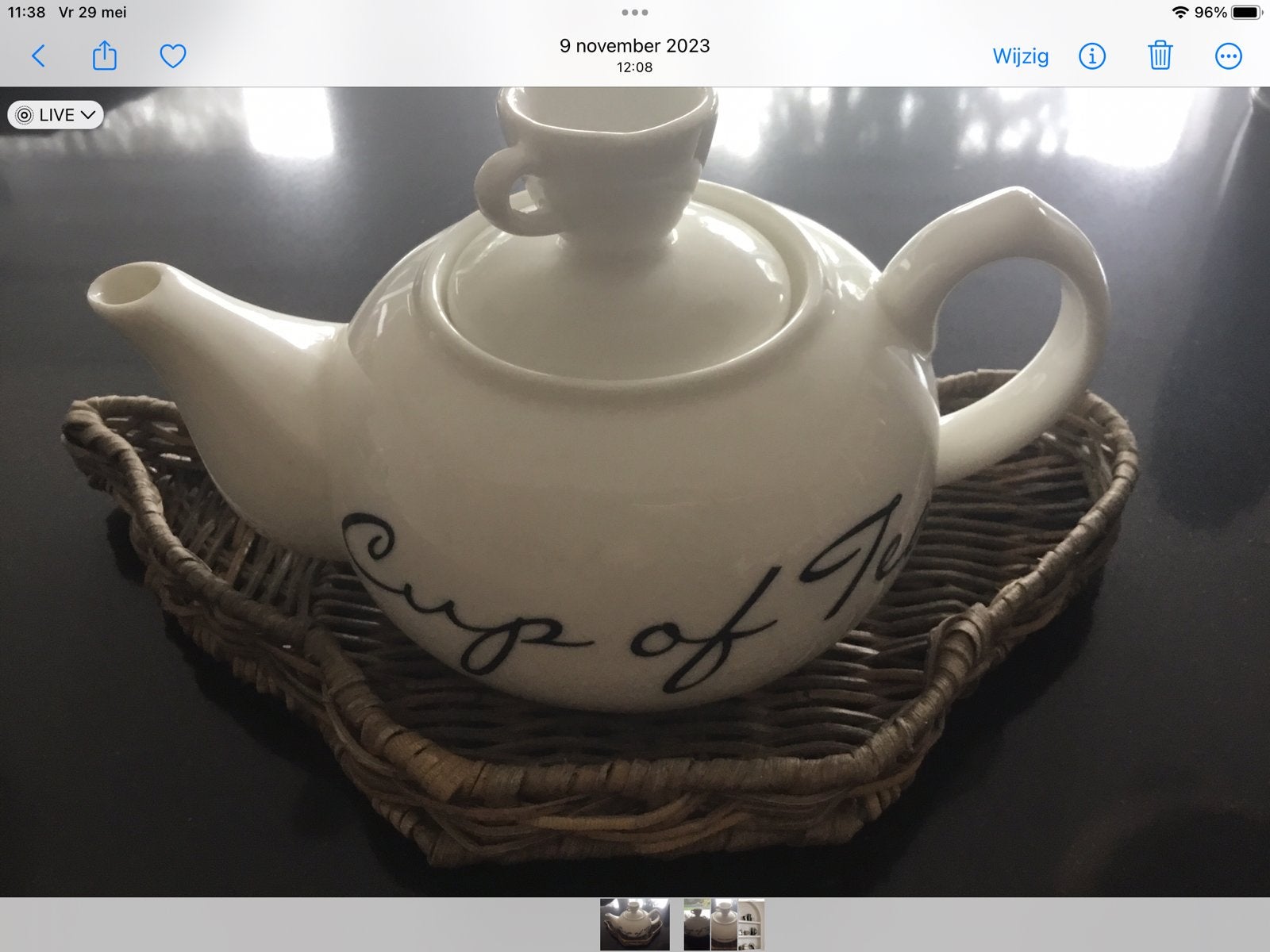 Riviera maison theepot met dienblad ongebruikt, Ophalen of Verzenden