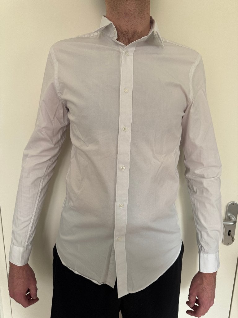 WE Fashion tall & stretch wit overhemd [Maat M], Kleding | Heren, Overhemden, Halswijdte 38 (S) of kleiner, Wit, Ophalen of Verzenden
