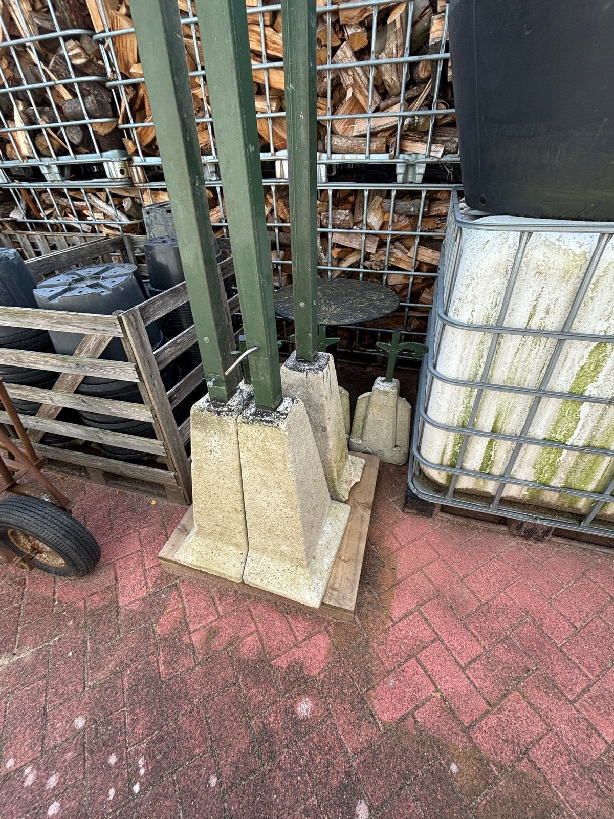 Dubbele metalen poort met palen en hekwerk (3,2m breed), Ophalen, Met poort, Gebruikt, Spijlenhekwerk