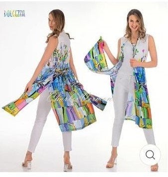 Dolcezza, lange blouse, lange tuniek, strandblouse, ... L, Ophalen of Verzenden, Zo goed als nieuw, Maat 42/44 (L)