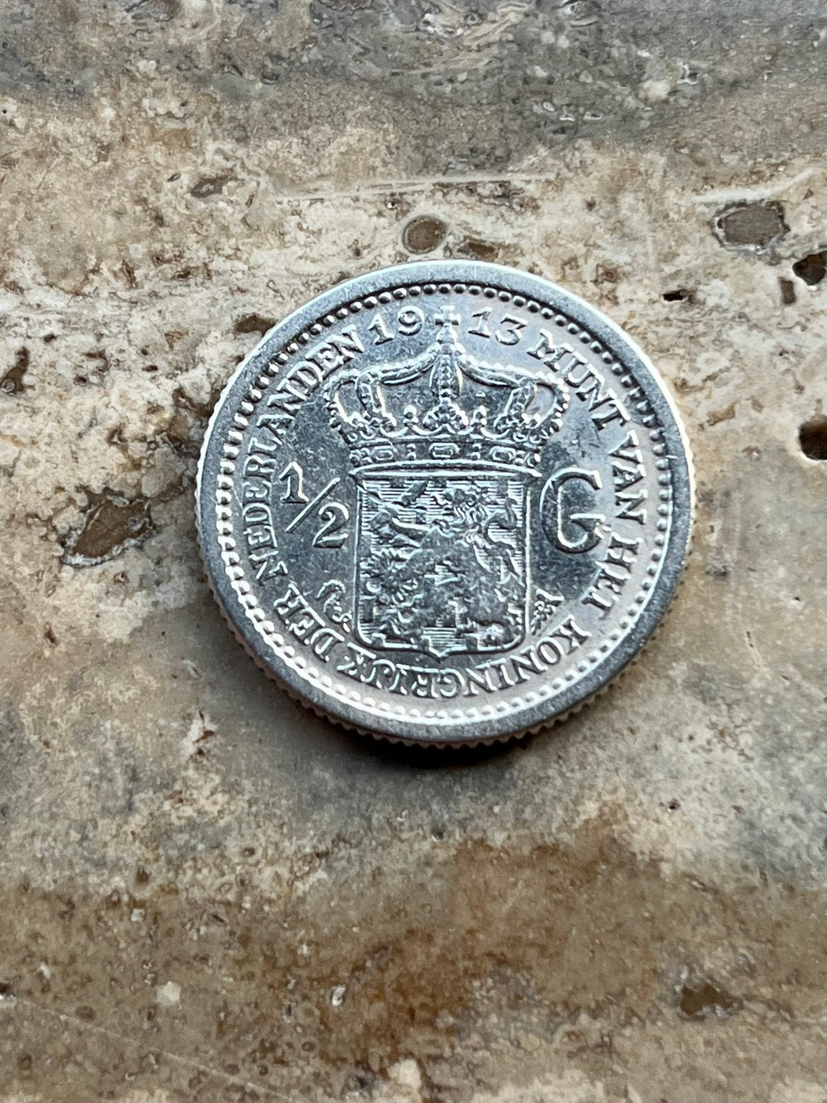 1/2 gulden 1913 Wilhelmina, mooie kwaliteit, Postzegels en Munten, Munten | Nederland, ½ gulden, Zilver, Ophalen of Verzenden