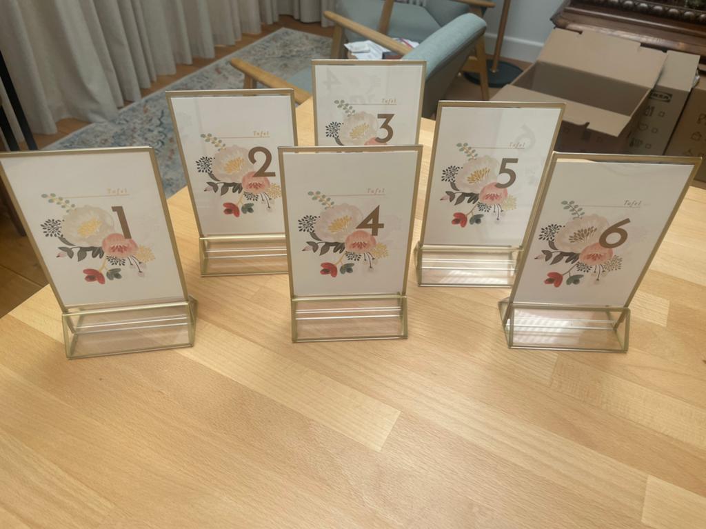 Tafelnummers bruiloft, Ophalen, Zo goed als nieuw, Versiering, Geboorte of Huwelijk