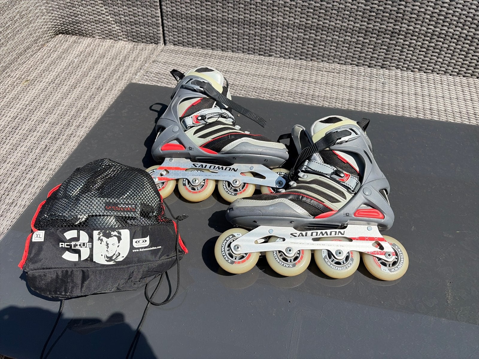 Salomon inline skates met bescherming maat 45 2/3, Sport en Fitness, Skeelers, Ophalen, Gebruikt, Salomon, Inline skates 4 wielen