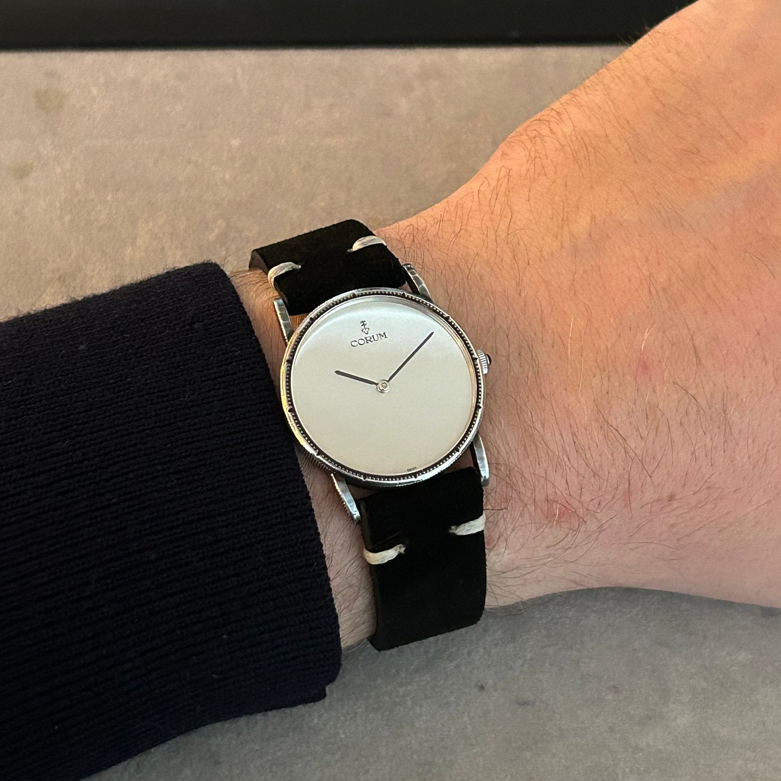 Corum Coin watch mirror dial – 34 mm, Overige merken, Polshorloge, Ophalen of Verzenden, Zilver