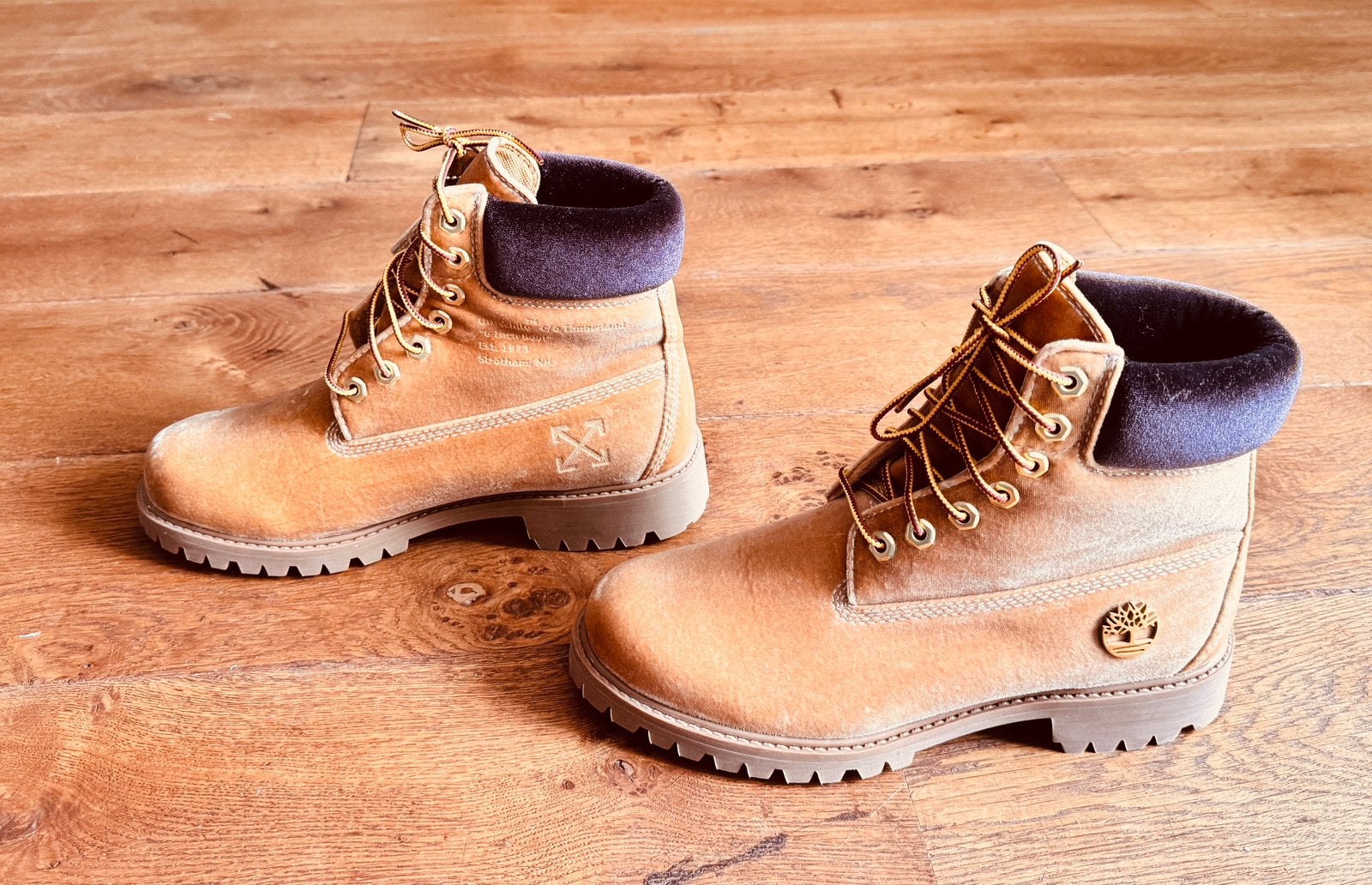 Timberland x Off-White 6-Inch Velvet Special – Maat 40, Kleding | Heren, Bruin, Boots, Ophalen of Verzenden, Zo goed als nieuw