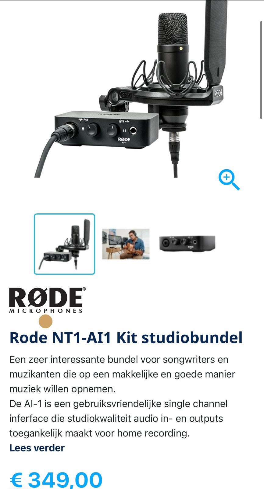 Rode NT1 Studio Kit met AI-1 Interface en PSA1 Studio Arm, Ophalen, Zo goed als nieuw, Audio