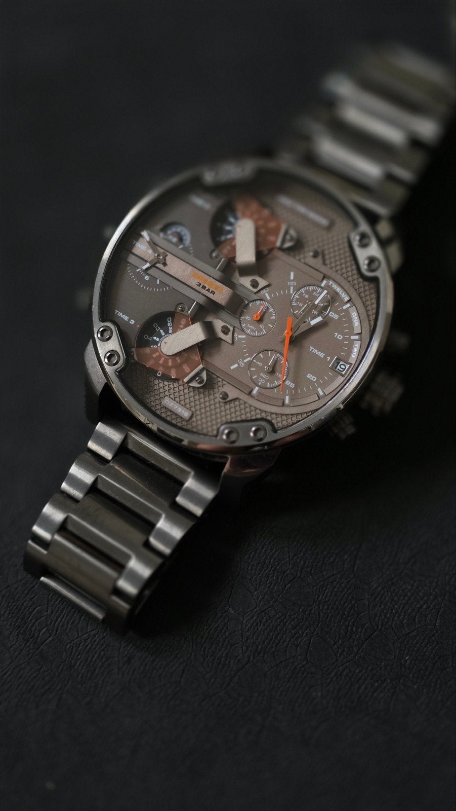 Diesel DZ7315 Mr. Daddy Horloge + extra leren bandje, Ophalen of Verzenden, Zo goed als nieuw, Polshorloge, Overige merken