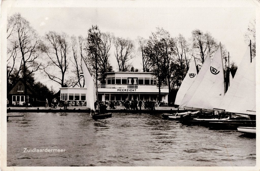 Zuidlaren – Paviljoen Meerzicht. Gelopen Maastricht 1958., Ophalen of Verzenden, 1940 tot 1960, Gelopen, Drenthe