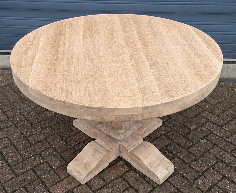 Kloostertafel Onbehandeld Massief Eiken Eetkamertafel, Ophalen, Gebruikt, Landelijk Chateau Klassiek, Vier personen