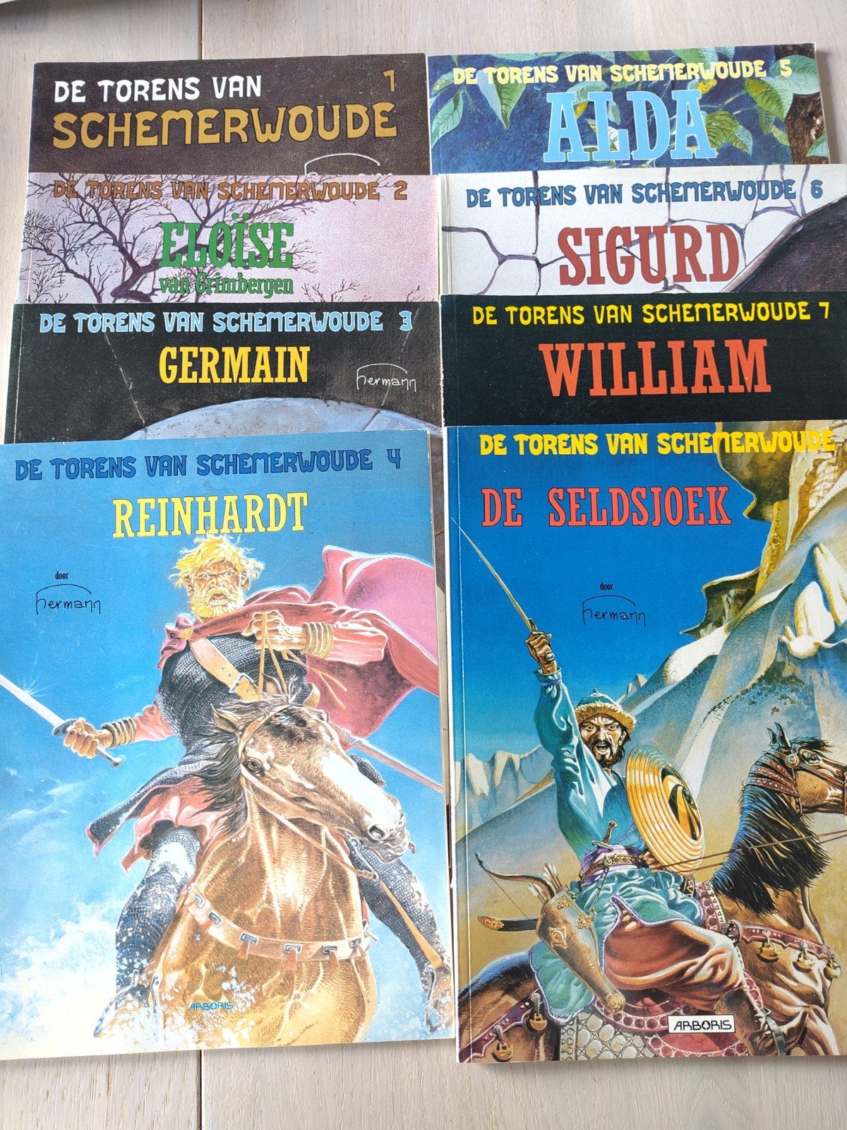 De Torens van Schemerwoude - Complete serie (deel 1-8), Boeken, Complete serie of reeks, Ophalen of Verzenden, Gelezen, Hermann