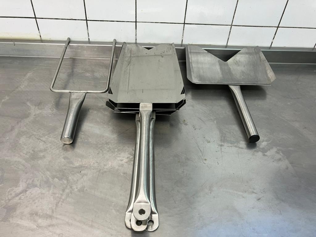 6 RVS oven scheppen voor regenereer oven catering horeca, Ophalen, Xx, Xx, Gebruikt