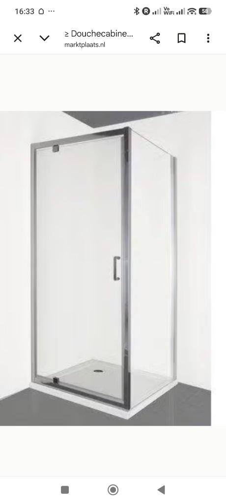 douchecabine vierkant 90x90 chroom glas, Ophalen, Gebruikt, Glas, Douche