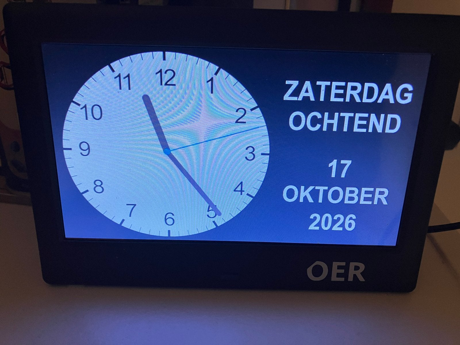 OER dementieklok, Met verlichting, Ophalen of Verzenden, Zo goed als nieuw, Analoog en Digitaal