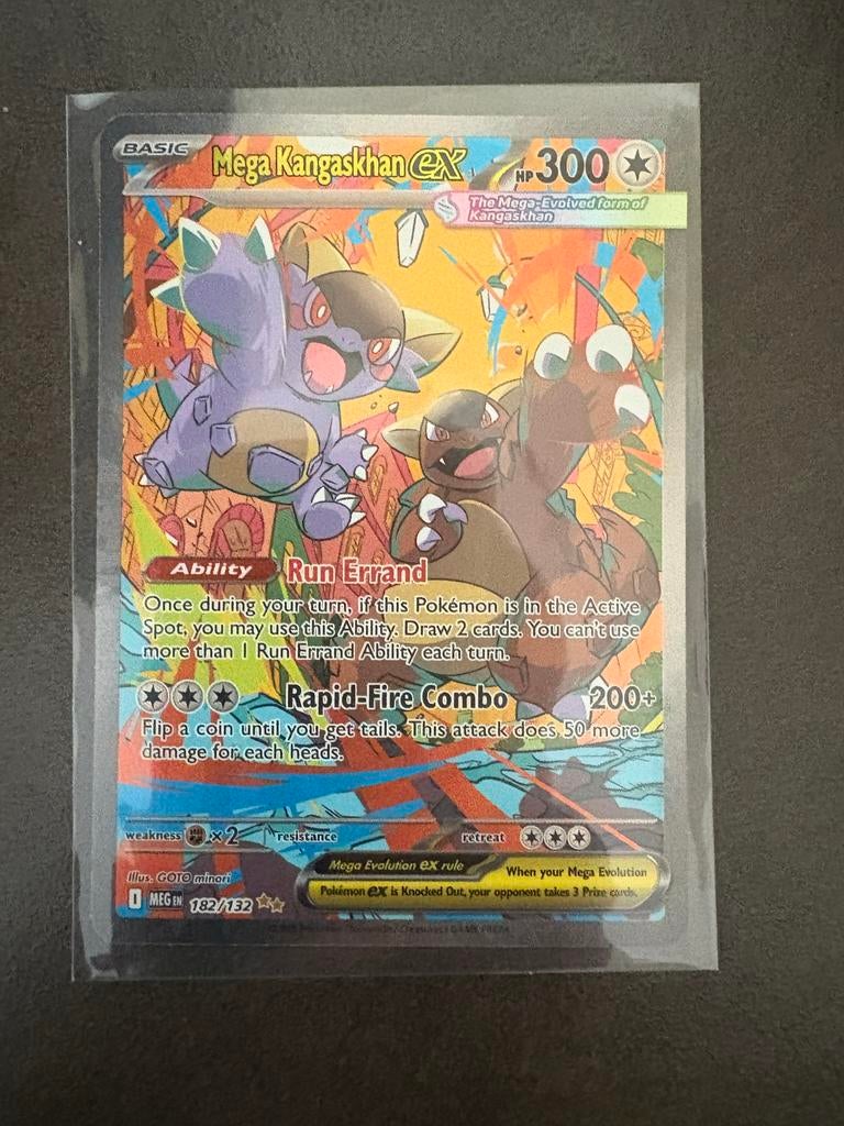 Mega Kangaskhan EX Pokémon Kaart 182/132 Full Art, Hobby en Vrije tijd, Verzamelkaartspellen | Pokémon, Zo goed als nieuw, Losse kaart