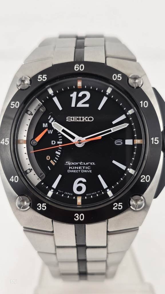 Seiko Sportura Kinetic Direct Drive horloge              H80, Gebruikt, Staal, ., Polshorloge