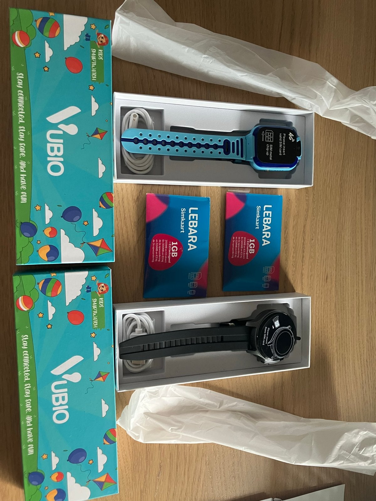VUBIO Kids Smartwatch met Lebara Simkaart - Nieuw, Ophalen, Blauw, Nieuw, GPS