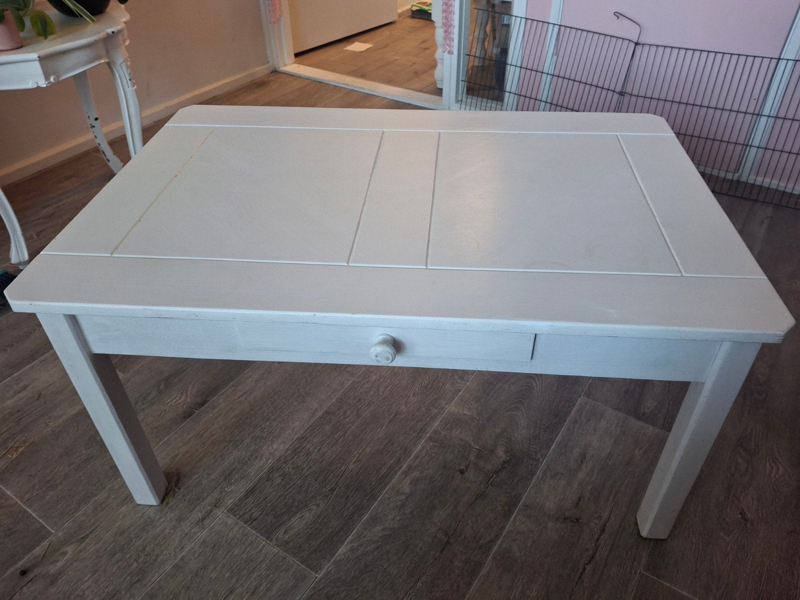 leuk klein wit tafeltje voor studentenhuis, 50 – 75, Gebruikt, 50 tot 100 cm, Landelijk