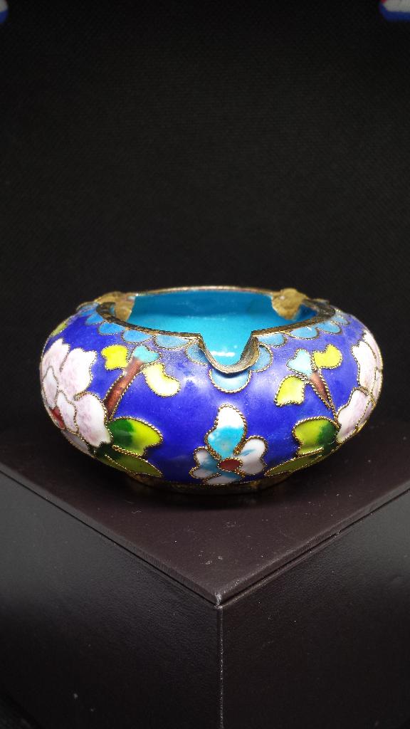 Cloisonné ASBAKJE <> Chinees Emaille ~ HANDWERK <> 7 x 4 cm, Ophalen of Verzenden, Zo goed als nieuw, Asbak