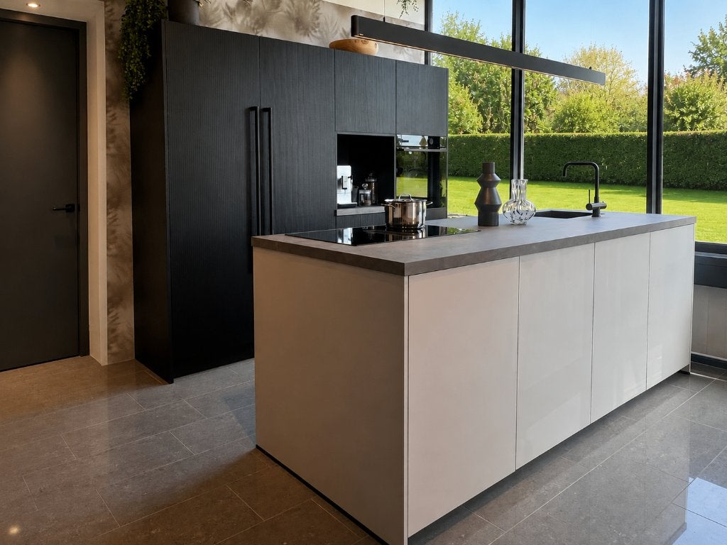Showroomkeuken Richárd | two-tone | 242x96+244 | compleet, Ophalen, Wit, Overige typen, Zo goed als nieuw