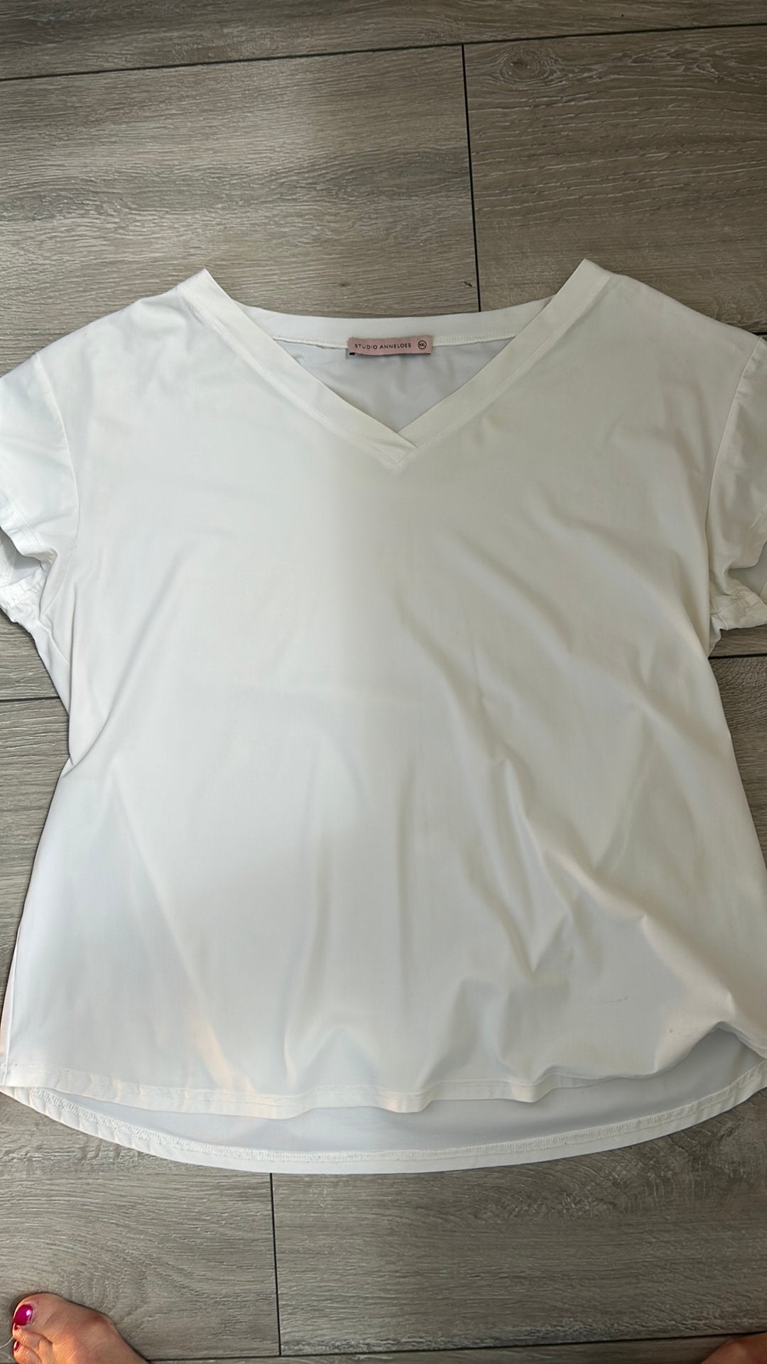 Witte V-hals top Studio Anneloes xxl, Kleding | Dames, T-shirts, Zo goed als nieuw, Maat 38/40 (M), Wit, Korte mouw, Ophalen