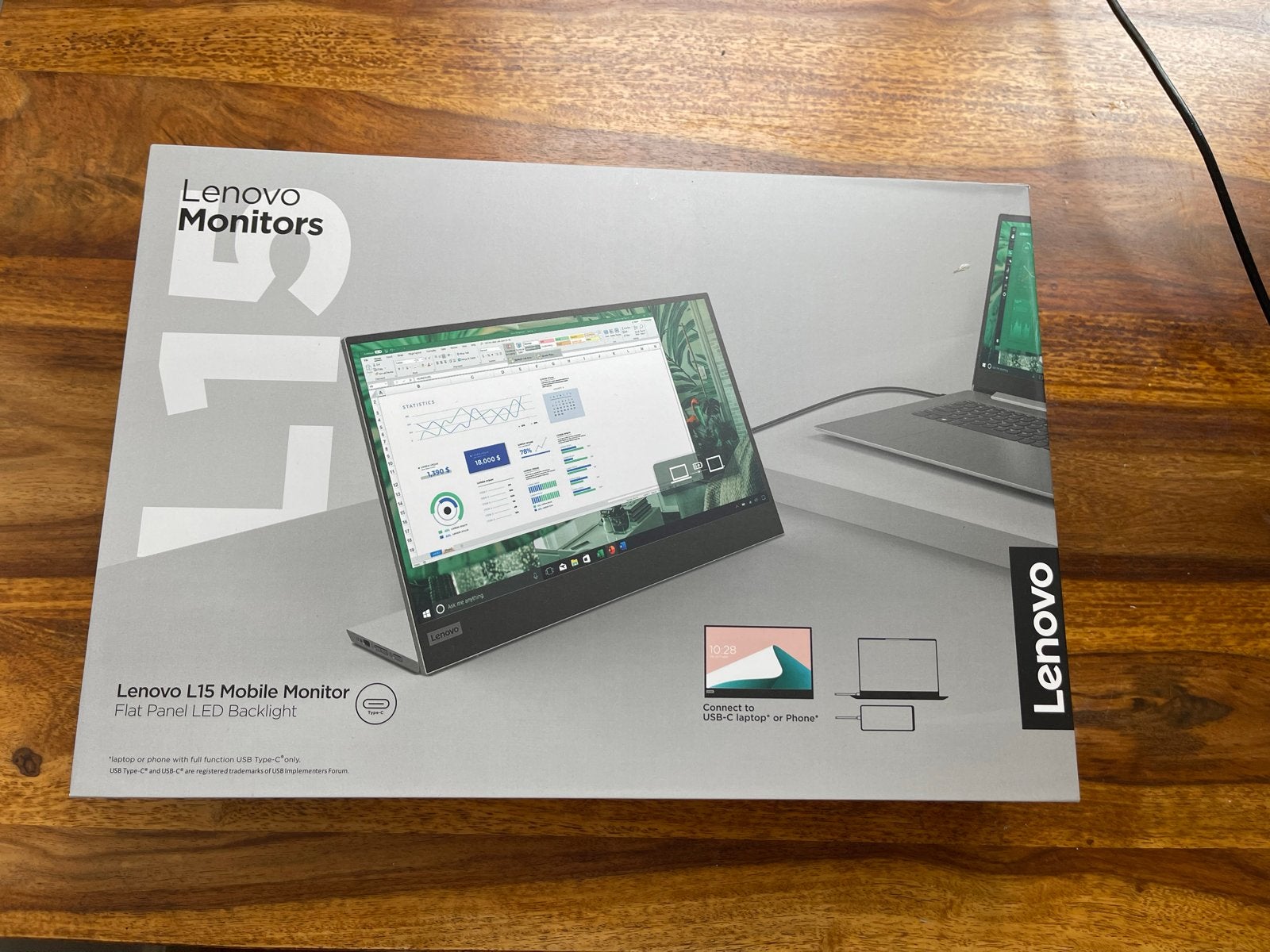 Lenovo L15 Portable monitor - Zo goed als nieuw €139, Computers en Software, Monitoren, Ophalen, Zo goed als nieuw, USB-C