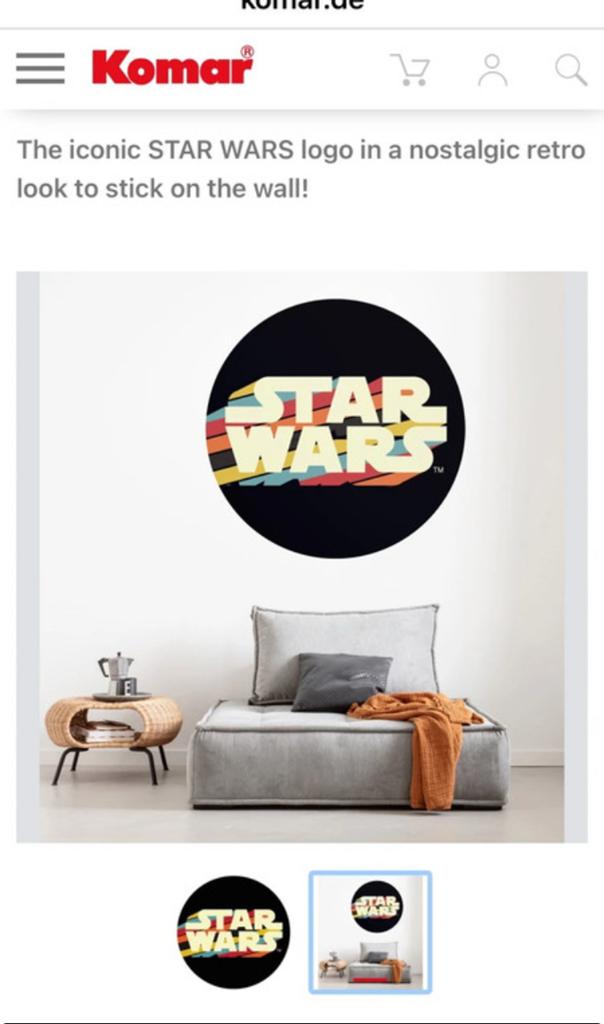 Star Wars Logo Grote Sticker - 120cm Muursticker, Ophalen of Verzenden, Nieuw, Boek of Poster