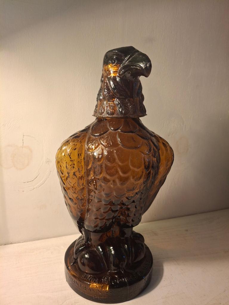 Vintage Golden Eagle Whiskyfles Amber Glas jaren 50, Antiek en Kunst, Ophalen of Verzenden
