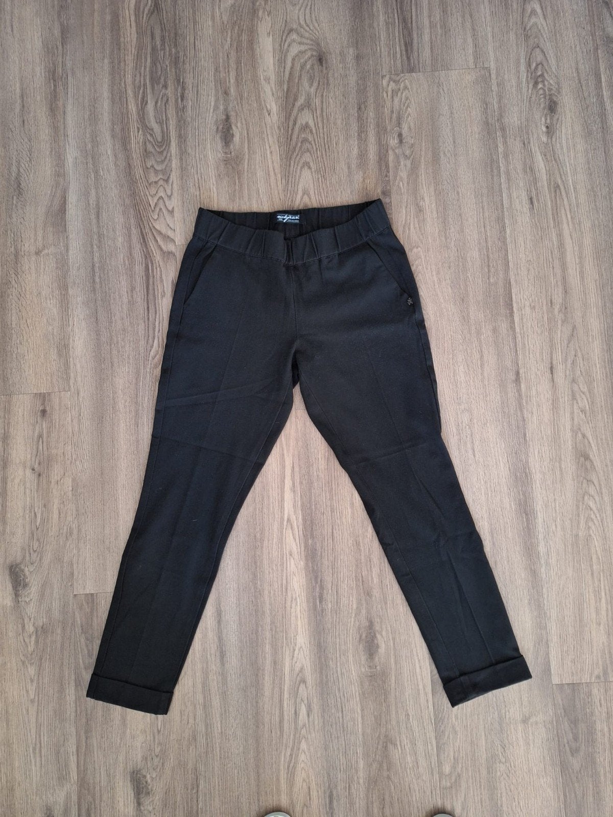 NickJean  zwarte broek met elastische tailleband - Maat 36, Zwart, Ophalen of Verzenden, Onbekend, Maat 36 (S)