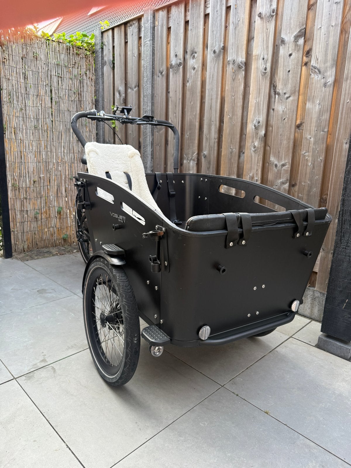 Bakfiets Vogue Superior 3 inc. huif, babyzitje en kussens, 4 kinderen of meer, Huif, Zo goed als nieuw, Schijfrem