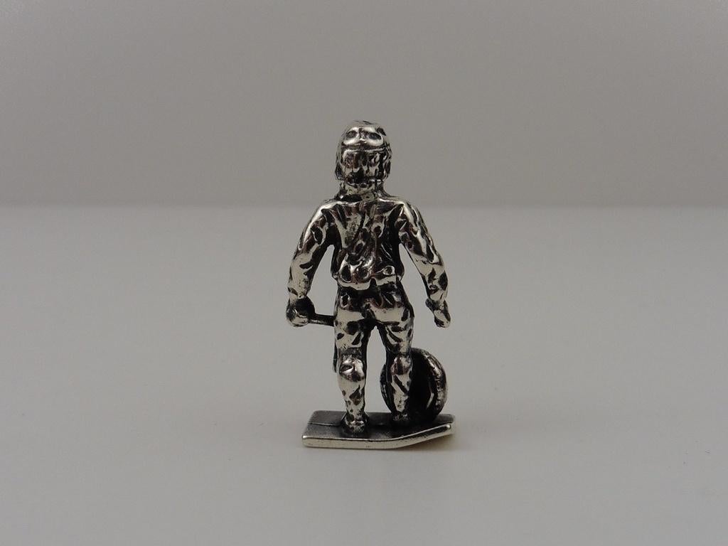 Zilveren miniatuur (banden)monteur                      Z208, Ophalen of Verzenden, Zilver