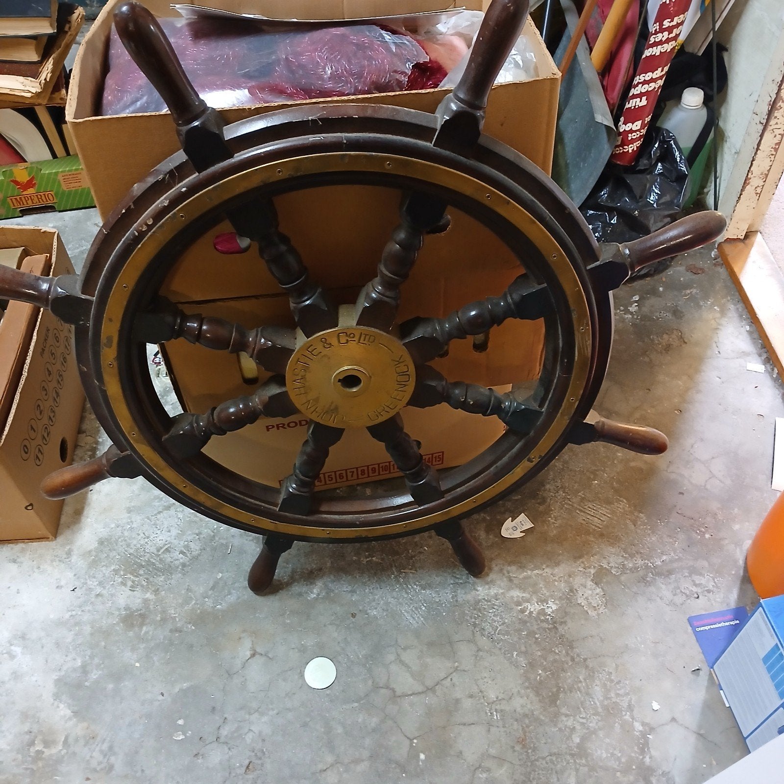 Antiek scheepsroer - John Hastie & Co Greenock, Ophalen