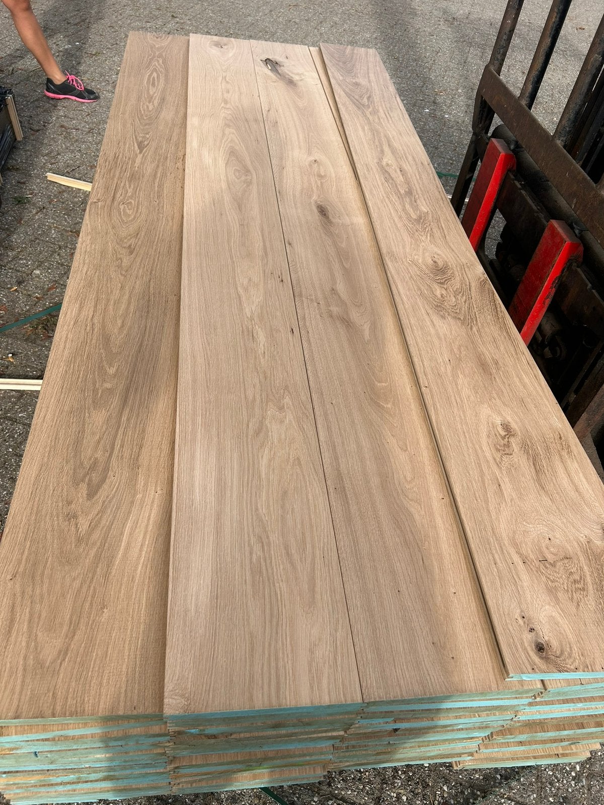 Eiken veer en groef delen te koop. Breed., Ophalen of Verzenden, Nieuw, 180 tot 250 cm, Planken