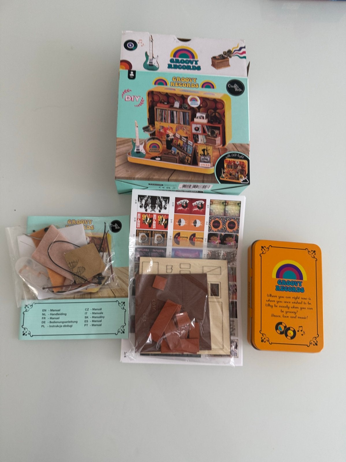 DIY Miniatuur Muziekstudio Knutselset - Groovy Records, Overige thema's, Nieuw, Meerkleurig, Overige merken