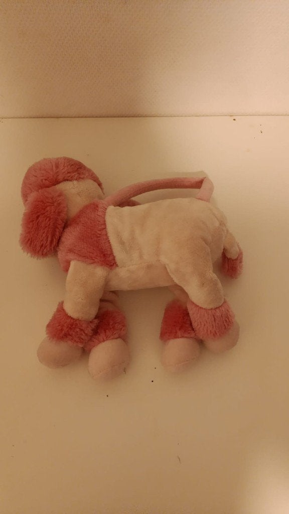 Roze poedel knuffel met rugzakfunctie, Zo goed als nieuw, Middelgroot (20 tot 80 cm), Roze, Rugzakfunctie
