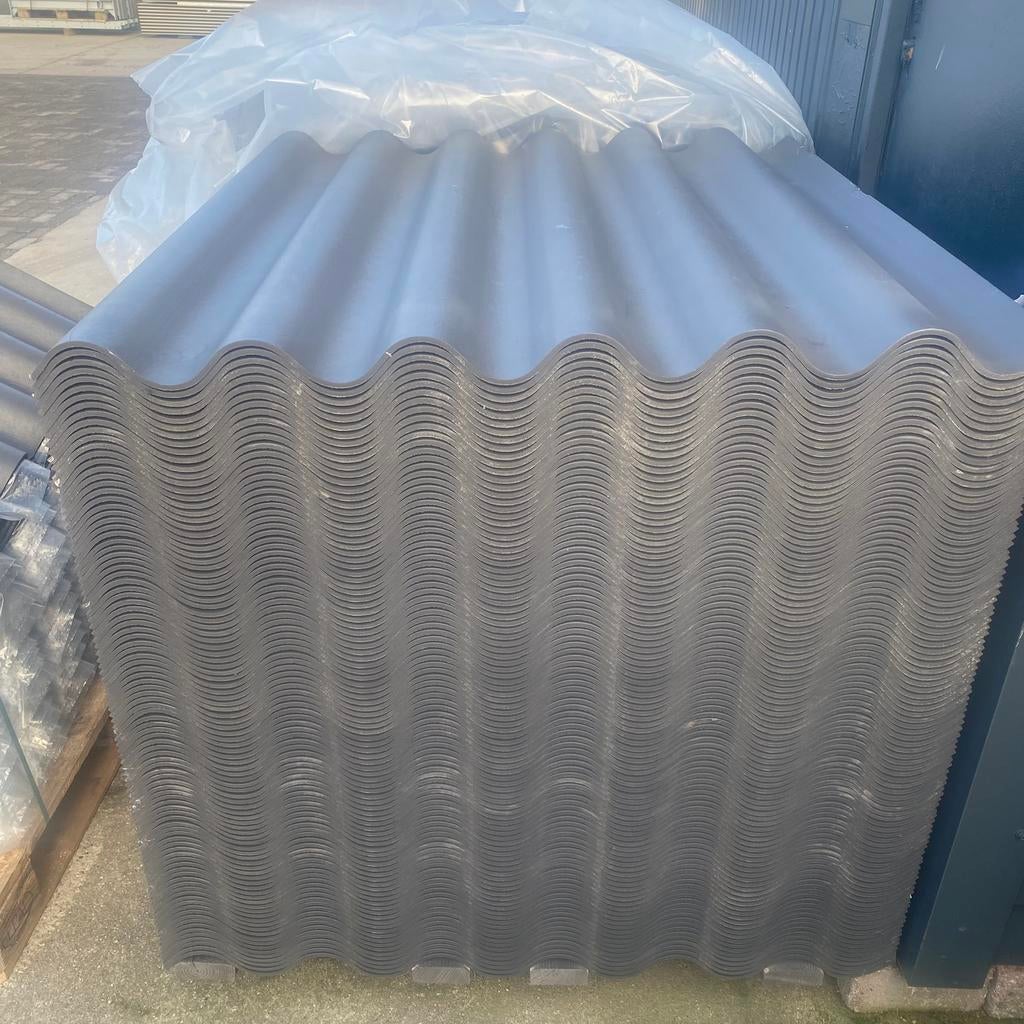Golfplaten dak 1250x1000mm - Grijs - Gratis nokken, Overige materialen, Ophalen of Verzenden, Zo goed als nieuw, 15 m² of meer