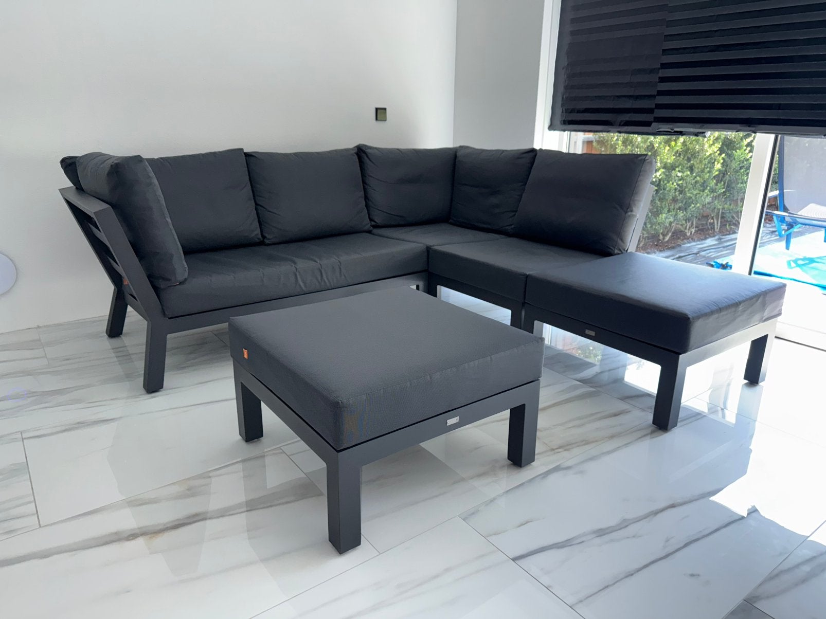 LIFE Outdoor Living Timber loungeset hoekbank (All Weather), Tuin en Terras, Tuinsets en Loungesets, Ophalen, 4 zitplaatsen, Gebruikt