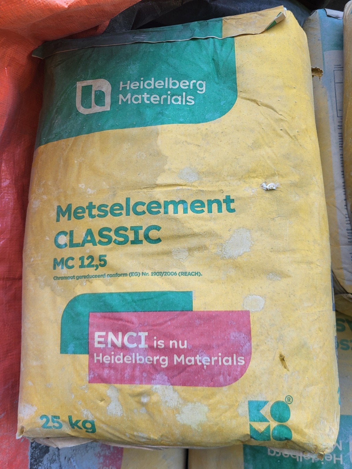 30 zakken metselcement Heidelberg Materials 25 kg, Ophalen, Nieuw