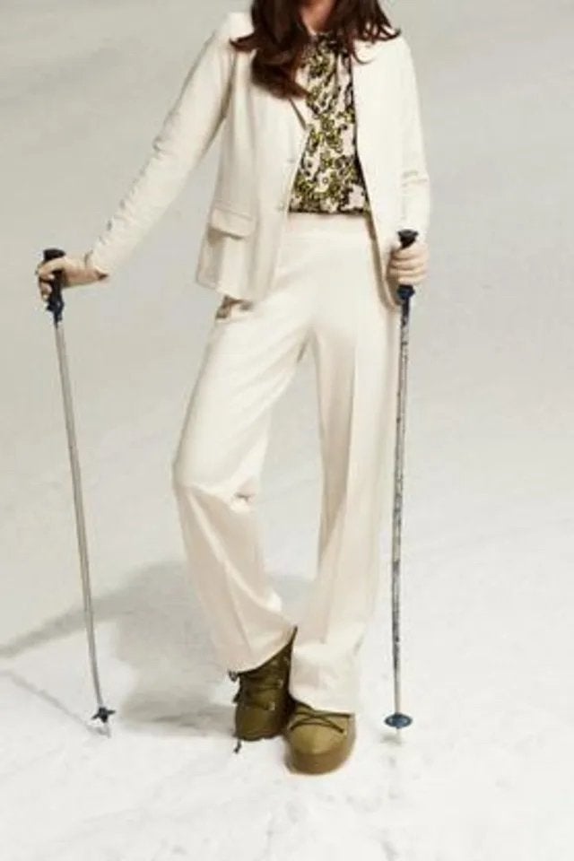 Studio Anneloes Rae broek shiny kit travelstof mt L Zgan, Kleding | Dames, Beige, Maat 42/44 (L), Ophalen of Verzenden, Zo goed als nieuw