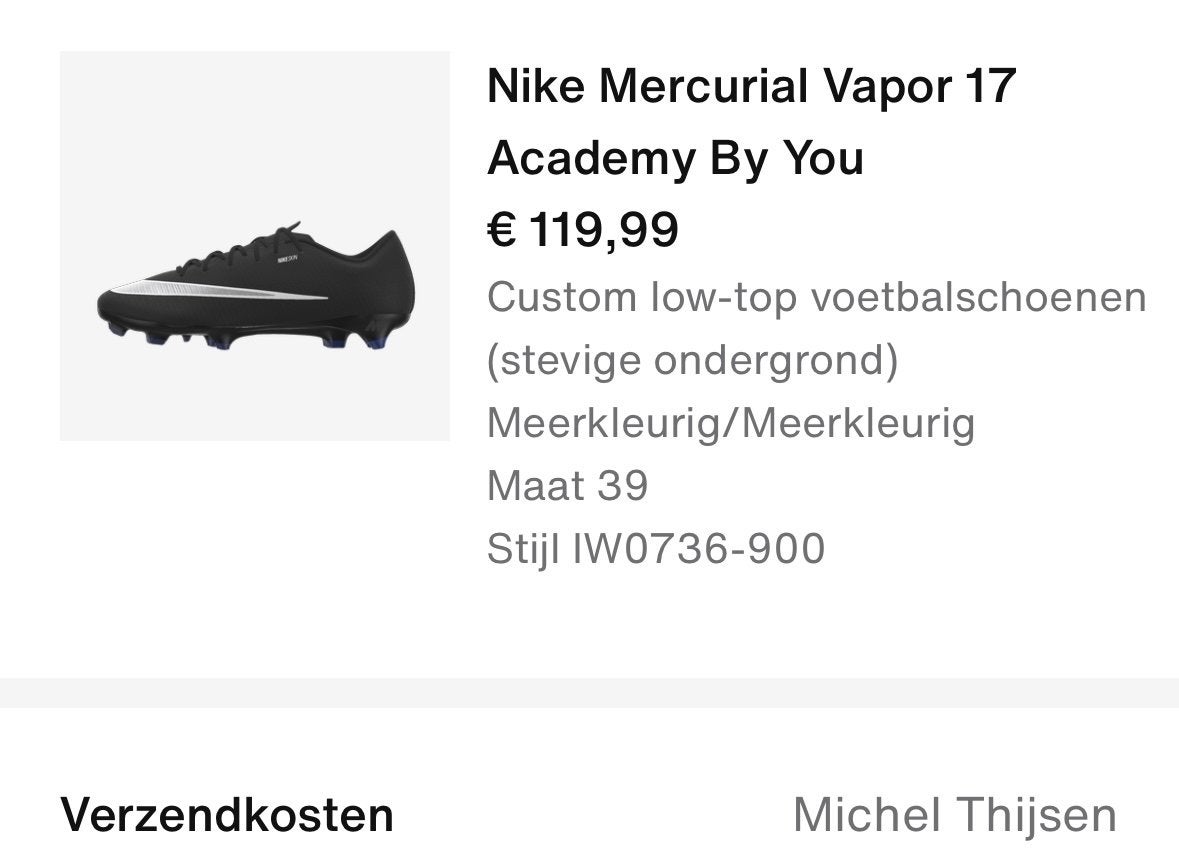 Nike Mercurial Vapor 17 Academy By You Voetbalschoenen, Ophalen of Verzenden, Nieuw, Schoenen