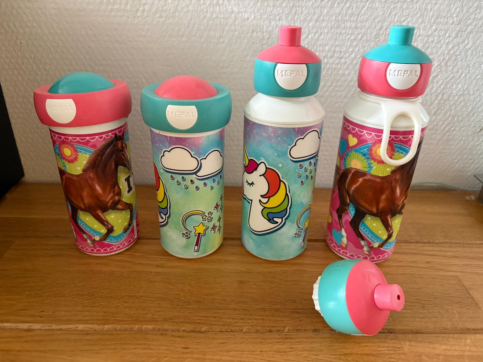 Mepal drinkbekers en flessen - Paard & Eenhoorn, Ophalen of Verzenden, Gebruikt