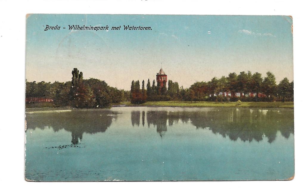 BF326-Breda,Wilhelminapark met Watertoren, Verzenden, Voor 1920, Gelopen, Noord-Brabant