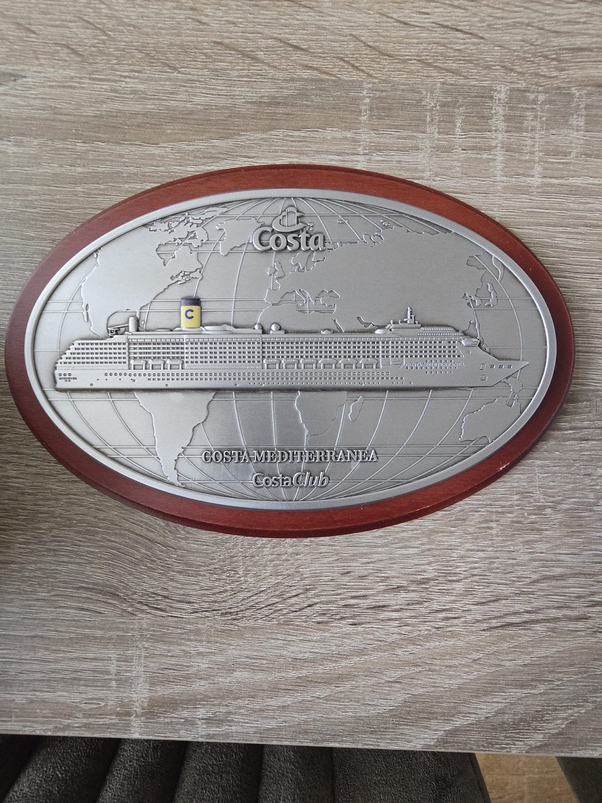Costa Mediterranea Schip Plaquette - Costa Club, Ophalen of Verzenden, Gebruikt